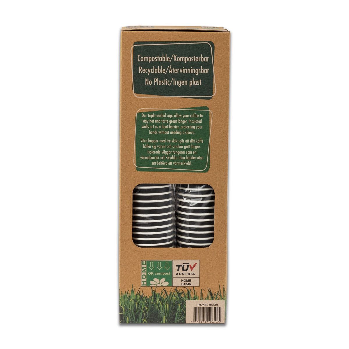 iECO Recyclable Triple Wall Hot Cups & Lids, 12oz, 100 Pack