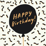 Sainsbury's Happy Birthday Card Black Balloon 15.9cm