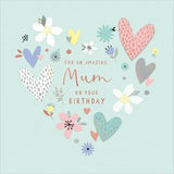Carlton Fantastisk mamma-hjerter og blomster bursdagskort 21 x 21 cm