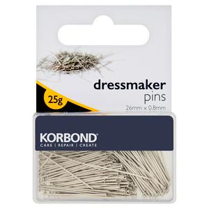 Korbond Extra Fine Dressmaker Pins Steel 25g