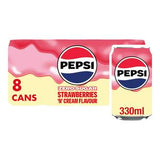 Sainsburys Pepsi Treats Strawberries N Cream Flavoured Soft Drink 8 x 330ml- Buy online at McGrocer