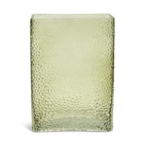 Habitat green glass vase hammered 24.7cm, UK version