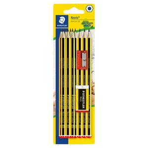 Sainsburys Staedtler Noris HB Plus Pencils with Eraser Sharpener 10pk- Buy online at McGrocer