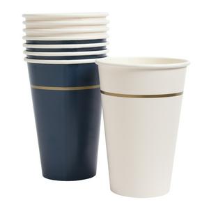 Habitat Highball Palma Luxe Cups Dark Blue Stripe Pack of 8
