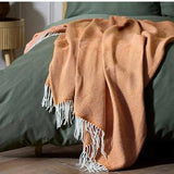 Sainsburys Habitat Burnt Herringbone Throw Orange 125x150cm- Buy online at McGrocer