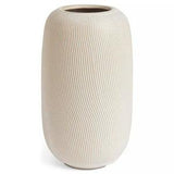 Sainsburys Habitat Large Ribbed Ceramic Vase Natural Height 27cm- Buy online at McGrocer