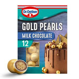 Sainsburys Dr. Oetker Milk Chocolate Gold Pearls x12 Cake Decorations Pack- Buy online at McGrocer
