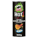 Sainsburys Pringles Hot Kickin Sour Cream Sharing Crisps Savoury Snack 160g- Buy online at McGrocer