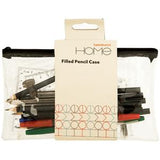 Sainsbury's Home Filled Clear Pencil Case Black 15cm