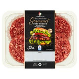Tariq Halal Britisches Rindfleisch Gourmet-Burger mit Meersalz und grob gemahlenem Pfeffer