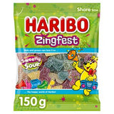 Sainsburys Haribo Zingfest Fizzy Fruit and Cola Flavour Gums 150g- Buy online at McGrocer