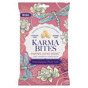 Karma Bites Popped Lotus Seeds Himalayan Pink Salt 25g, UK version