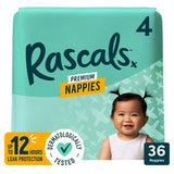 Sainsburys Rascals Premium Nappies Size 4 36 Pack Baby Diapers- Buy online at McGrocer