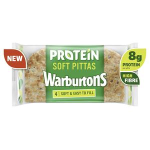 Warburtons Protein Myke Pittas Høyfiber Pakke med 4