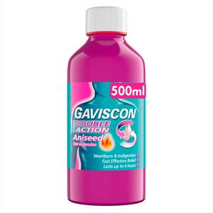 Gaviscon Double Action Aniseed Oral Suspension 500ml, UK version
