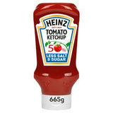 Ketchup Heinz à la tomate, 50 % moins de sucre et de sel, bouteille de 665 g