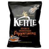 Sainsburys Kettle Sea Salt & Crushed Black Peppercorn Potato Chips Single Bag 40g- Buy online at McGrocer