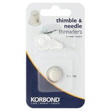 Sainsburys Korbond Care & Repair Thimble & Needle Threaders Sewing Kit 3 Pieces- Buy online at McGrocer