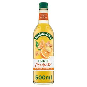 Robinsons ginger and orange fruit cordial concentrate 500ml, imported from the UK