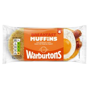 Warburtons Toasting Muffins Pack of 4 (British brand)