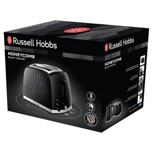 Sainsburys Russell Hobbs Honeycomb 2-skivers brødrister svart plast kjøkkenapparat - Kjøp online på McGrocer
