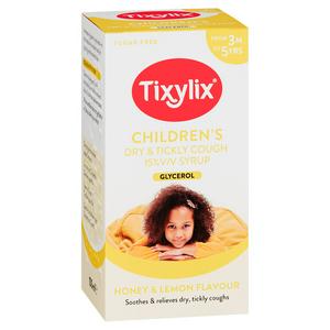 Tixylix honey lemon cough syrup 100ml (British brand)