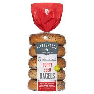 Fitzgeralds Family Bakery Poppy Seed Bagels Deli Style 425g x5