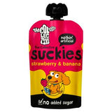The Collective uten tilsatt sukker Suckies jordbær- og bananyoghurt babypose 90 g
