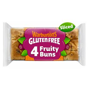 Sainsburys Warburtons Gluten Free Cinnamon Raisin Sliced Buns 4 Pack- Buy online at McGrocer