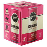 Remedy Wild Berry Kombucha No Sugar Sparkling Tea 4x330ml Pack