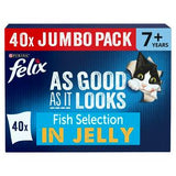 Sainsburys Felix As Good As It Looks Senior 7+ Fish Selection Jelly Cat Food 40 x 85g- Buy online at McGrocer