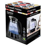 Russell Hobbs glass kettle black 1.7L, imported from the UK