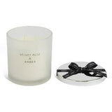 Sainsburys Habitat Large Velvet Rose & Amber Scented Candle with Lid- Buy online at McGrocer