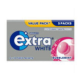 Chewing-gum extra blanc à la menthe sans sucre, paquet de 5