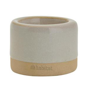 Sainsburys Habitat Ceramic Tealight Holder Grey Glaze 5x6.5x6.5cm- Buy online at McGrocer