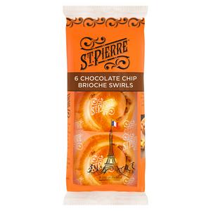 St Pierre Brioche Swirls Chocolate Chip Vanilla Custard Brioche 6 Pack