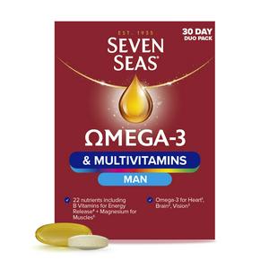 Sainsburys Seven Seas Omega 3 Multivitamins Man Duo Pack 30 Day Health Supplement- Buy online at McGrocer