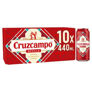 Sainsburys Cruzcampo Sevilla Lager Øl Multipack 10 x 440ml- Kjøp online hos McGrocer