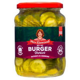 Mrs Elswood Burger Gherkins 670g jar, imported from the UK