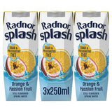 Eau aromatisée Radnor Splash Orange et fruit de la passion, 3 x 250 ml