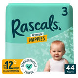 Rascals Premium Nappies Size 3 44 Pack, imported from the UK