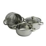 Sainsburys Sainsbury's Home 3 Tier Stainless Steel Steamer 18cm- Buy online at McGrocer