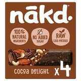 Sainsburys Nakd Cocoa Delight Fruit and Nut Bars 4 x 35g- Buy online at McGrocer