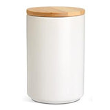 Habitat hvit keramisk oppbevaringsbeholder med trelokk 690 ml
