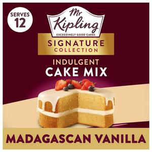 Sainsburys Mr Kipling Signature Collection Madagascan Vanilla Indulgent Cake Mix 425g- Buy online at McGrocer