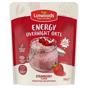 Linwoods Strawberry Flavour Energy Overnight Oats Mix 300g