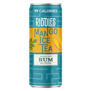 Riddles Mango Ice Tea Blended with Rum Canned Cocktail 250ml