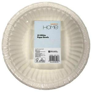 Sainsbury's Home White Paper Bowls Pack of 25