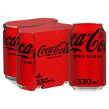 Coca-Cola Zero Sugar Cola Can 4 x 330ml - British product