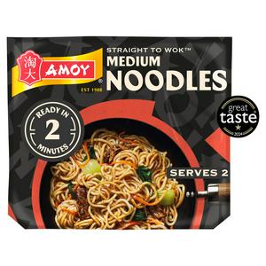 Amoy straight to wok medium noodles 2x150g - British product